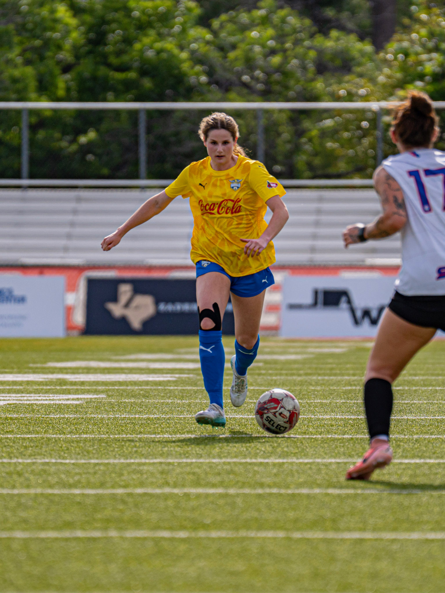 Professional soccer player competing on the field
